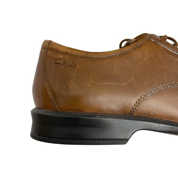 Clarks Men's Bensley Lace US 8 Oxford shoes wedding guest leather tan brown New - Picture 14 of 16